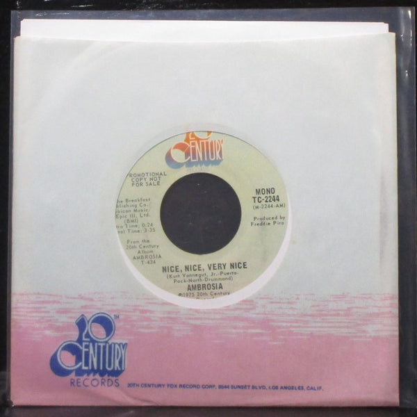 Ambrosia - Nice, Nice, Very Nice 7" VG+ Promo Vinyl 45 TC-2244 USA 1975 - Shuga Records
