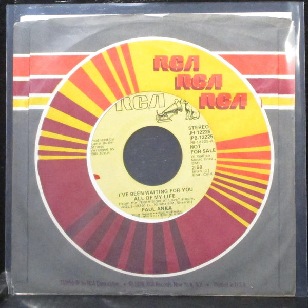 Paul Anka - I've Been Waiting For You All Of My Life 7" Mint- Promo Vinyl 45 RCA - Shuga Records