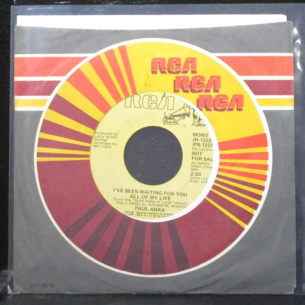 Paul Anka - I've Been Waiting For You All Of My Life 7" Mint- Promo Vinyl 45 RCA - Shuga Records