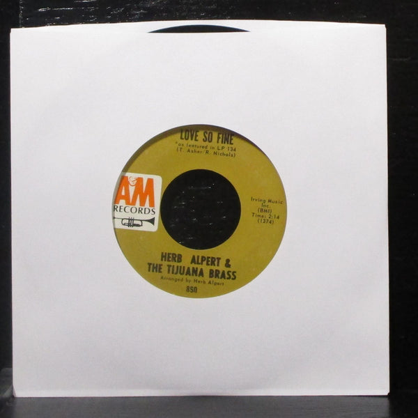 Herb Alpert - Carmen / Love So Fine 7" VG+ Vinyl 45 A&M 890 USA 1967 - Shuga Records