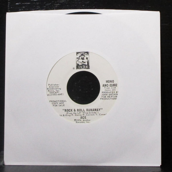 Ace - Rock & Roll Runaway 7" Mint- Promo Vinyl 45 Anchor ANC-21002 USA 1974 - Shuga Records