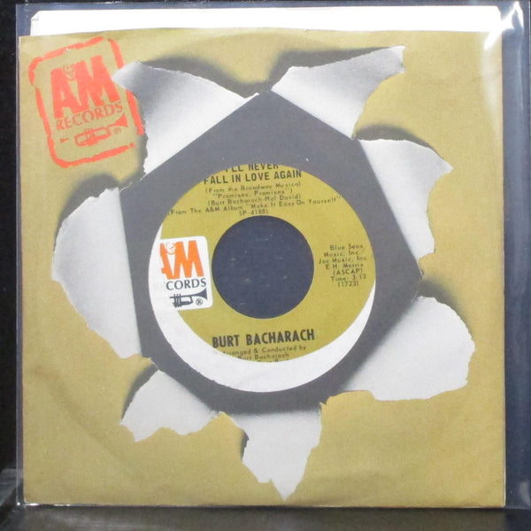 Burt Bacharach - I'll Never Fall In Love Again 7" VG+ Vinyl 45 A&M 1064 USA 1969 - Shuga Records