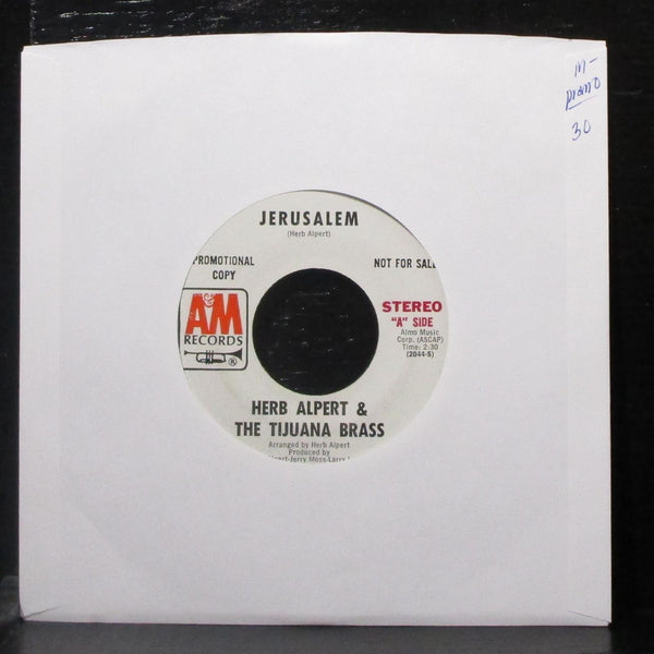 Herb Alpert - Jerusalem / Strike Up The Band 7" Mint- Promo Vinyl 45 A&M 1225-S - Shuga Records
