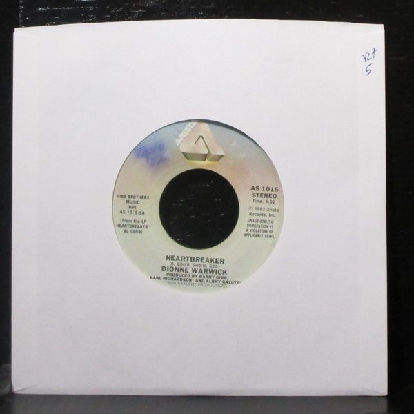 Dionne Warwick - Heartbreaker / I Can't See Anything 7" VG+ Vinyl 45 Arista 1982 - Shuga Records