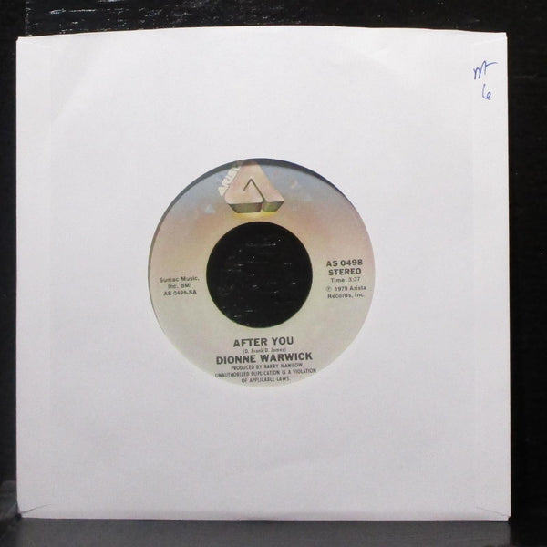 Dionne Warwick - After You / Out Of My Hands 7" Mint- Vinyl 45 Arista AS 0498 - Shuga Records