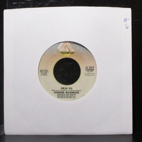 Dionne Warwick - Deja Vu / All The Time 7" Mint- Vinyl 45 Arista AS 0459 USA - Shuga Records