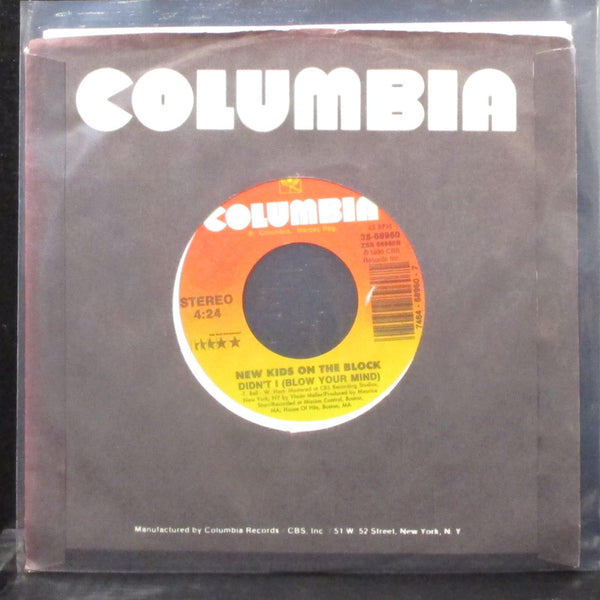 New Kids On The Block - Hangin' Tough / Didn't I 7" Mint- Vinyl 45 Columbia 1989 - Shuga Records