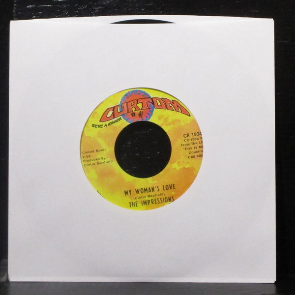 The Impressions - This Is My Country / My Woman's Love 7" VG+ Vinyl 45 Curtom - Shuga Records