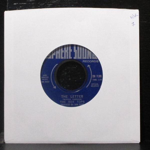 The Box Tops - The Letter / Happy Times 7" VG+ Vinyl 45 Sphere Sound SSR 77,001 - Shuga Records