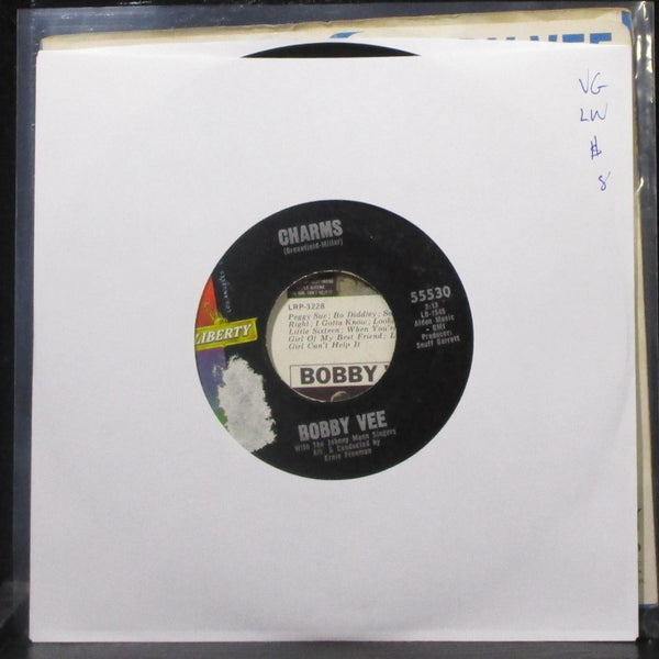 Bobby Vee - Charms / Bobby Tomorrow 7" VG Vinyl 45 Liberty 55530 USA 1963 - Shuga Records