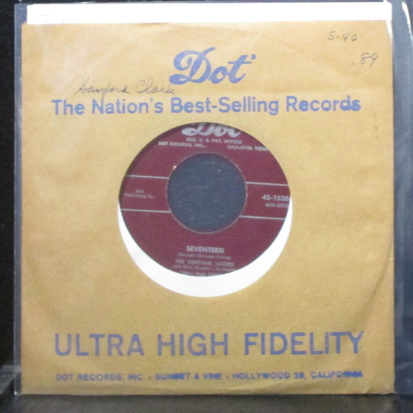 The Fontane Sisters - Seventeen / If I Could Be With You 7" VG+ Vinyl 45 Dot - Shuga Records