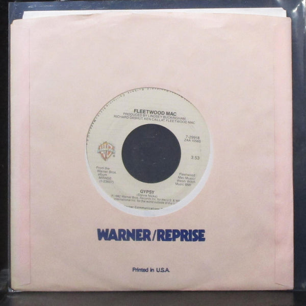 Fleetwood Mac - Gypsy / Cool Water 7" Mint- Vinyl 45 WB 7-29918 USA 1982 - Shuga Records