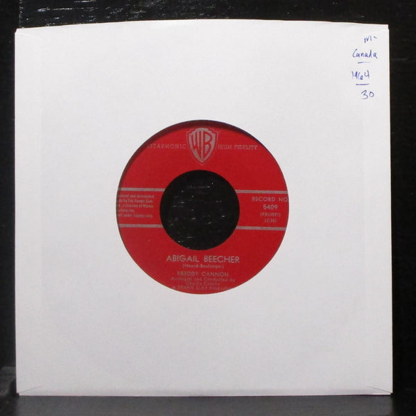 Freddy Cannon - Abigail Beecher / All American Girl 7" Mint- Vinyl 45 WB 5409 - Shuga Records