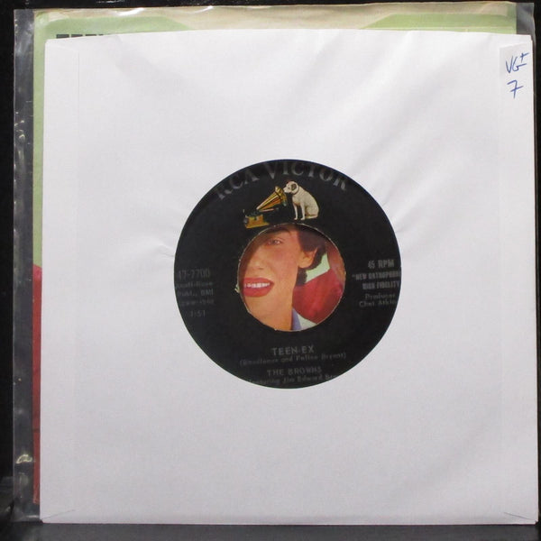 The Browns - Teen-Ex / The Old Lamplighter 7" VG+ Vinyl 45 RCA 47-7700 USA 1960 - Shuga Records