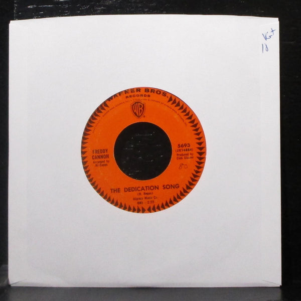 Freddy Cannon - The Dedication Song / Come On, Come On 7" VG+ Vinyl 45 WB 5693 - Shuga Records