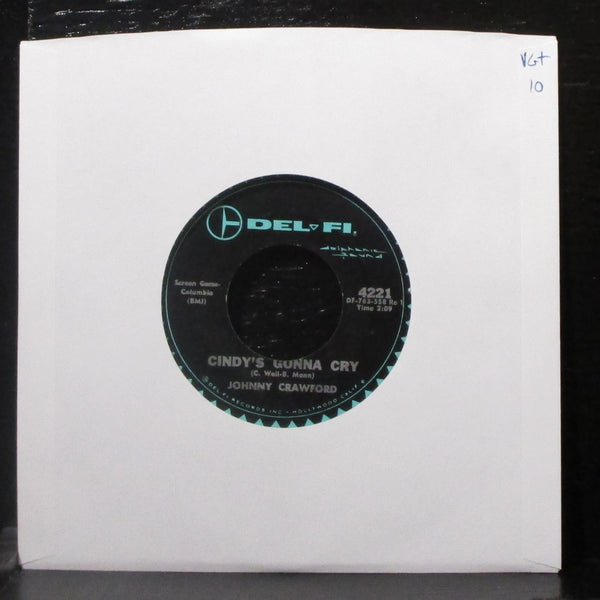 Johnny Crawford - Cindy's Gonna Cry / Debbie 7" VG+ Vinyl 45 Del-Fi 4221 USA - Shuga Records