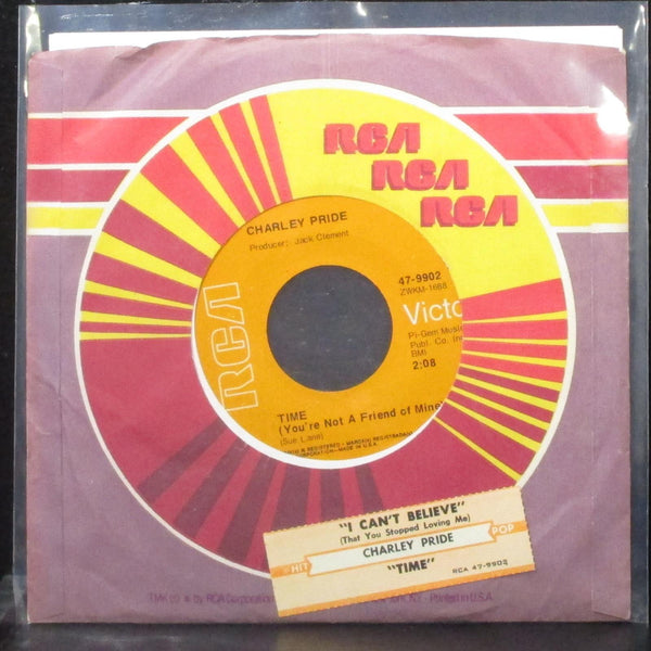 Charley Pride - Time (You're Not A Friend Of Mine) 7" VG+ Vinyl 45 RCA 47-9902 - Shuga Records