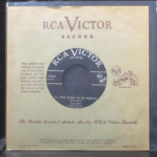 Dinah Shore - I'll Hate Myself In The Morning 7" Mint- Vinyl 45 RCA Victor 1954 - Shuga Records
