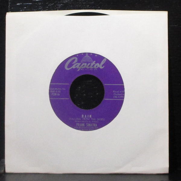 Frank Sinatra - Three Coins In The Fountain / Rain 7" VG+ Vinyl 45 Capitol F2816 - Shuga Records