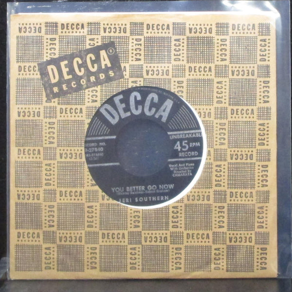 Jeri Southern - You Better Go Now / Baby Did You Hear? 7" Mint- Vinyl 45 Decca - Shuga Records