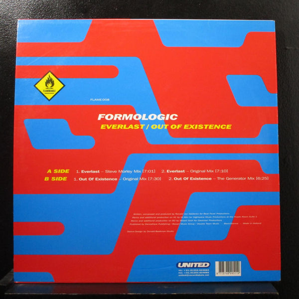 Formologic - Everlast / Out Of Existence 12" Mint- FLAME 008 Vinyl 1999 Record - Shuga Records