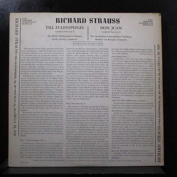 Karajan / Fricsay - Don Juan / Till Eulenspigel LP VG+ DL 9529 Erik Nitsche Art - Shuga Records