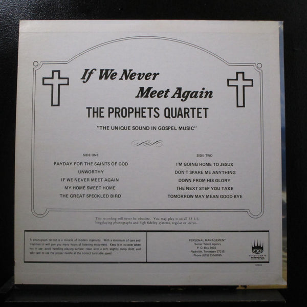 The Prophets Quartet - If We Never Meet Again LP VG+ 90983 Vinyl Record - Shuga Records
