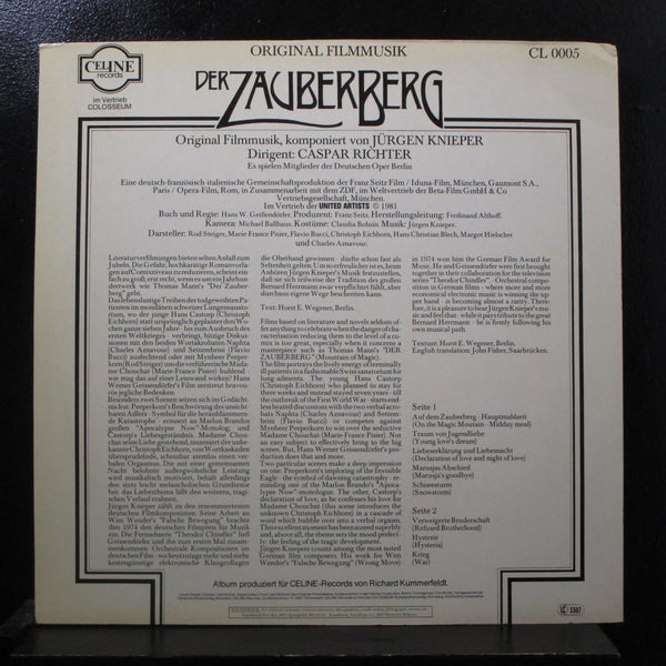 Jurgen Knieper - Der Zauberberg Original Filmmusik LP Mint- CL 0005 1981 Germany - Shuga Records