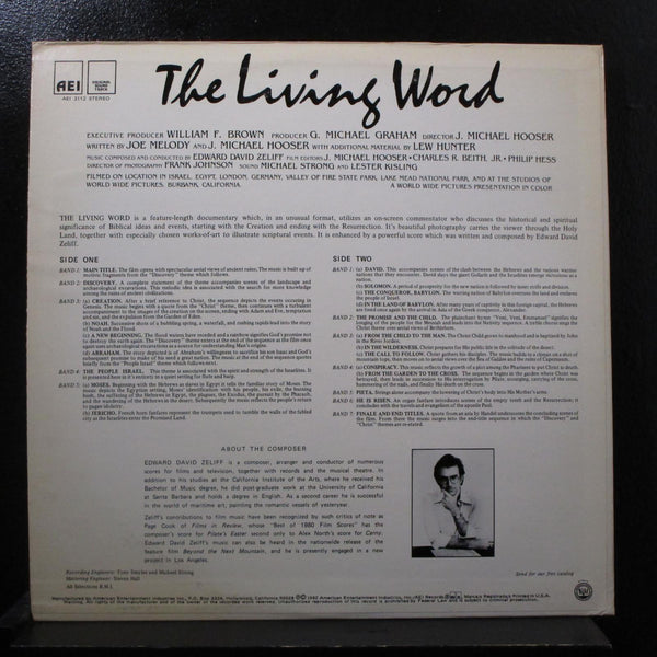 Edward David Zeliff - The Living Word LP Mint- AEI 3112 USA 1982 Vinyl Record - Shuga Records