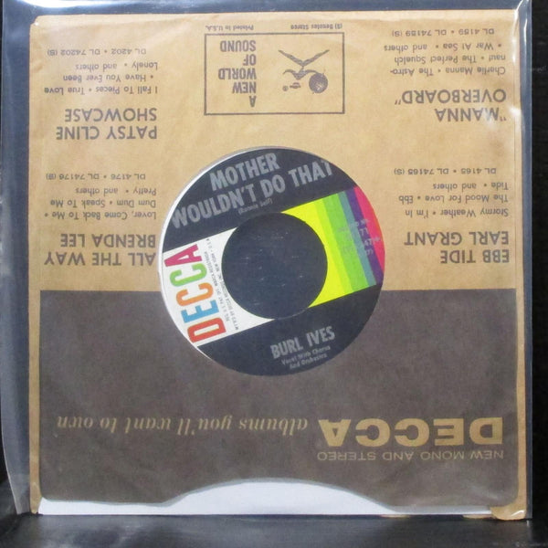 Burl Ives - Funny Way Of Laughin' / Mother Wouldn't Do That 7" Mint- 45 Decca - Shuga Records