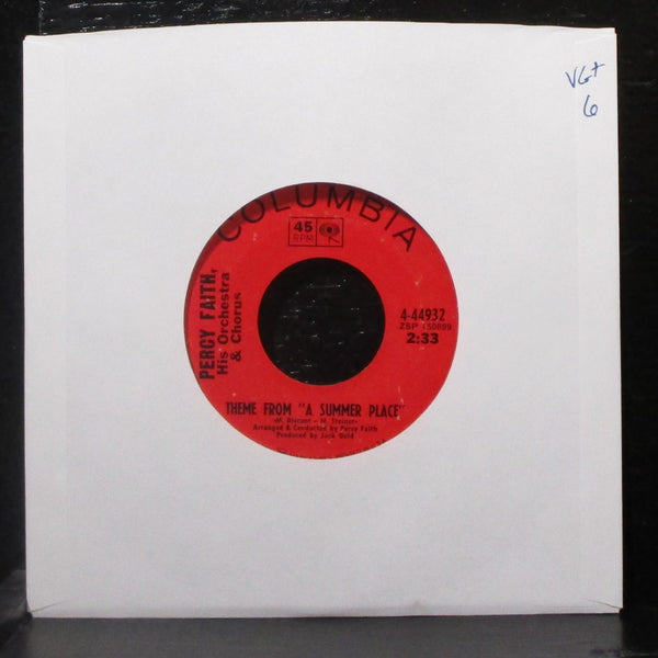 Percy Faith - Theme From "A Summer Place" / Hello Tomorrow 7" VG+ Vinyl 45 1969 - Shuga Records