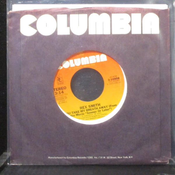 Rex Smith - You Take My Breath Away 7" Mint- Vinyl 45 Columbia 3-10908 USA 1979 - Shuga Records