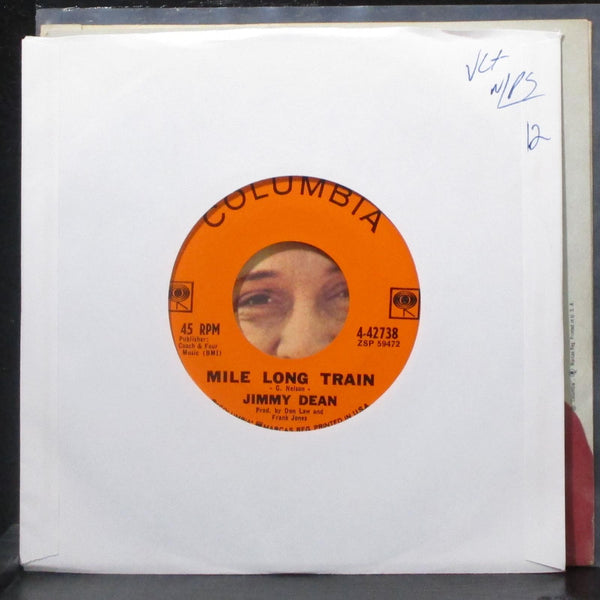 Jimmy Dean - Mile Long Train / This Ole House 7" VG+ Vinyl 45 Columbia 4-42738 - Shuga Records