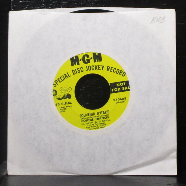 Connie Francis - Another Page / Souvenir D'Italie 7" VG+ Promo Vinyl 45 MGM - Shuga Records