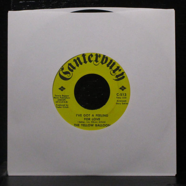The Yellow Balloon - Good Feelin' Time / I've Got A Feeling For Love 7" Mint- 45 - Shuga Records