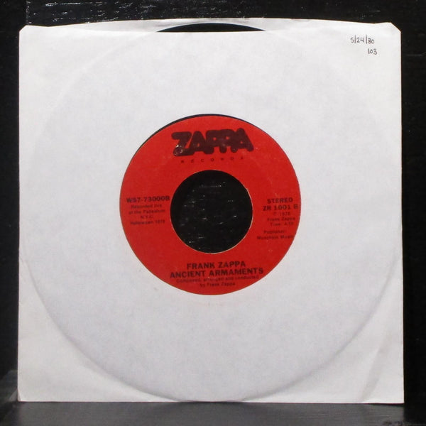 Frank Zappa - I Don't Wanna Get Drafted / Ancient Armaments 7" VG+ 45 ZR 1001 - Shuga Records