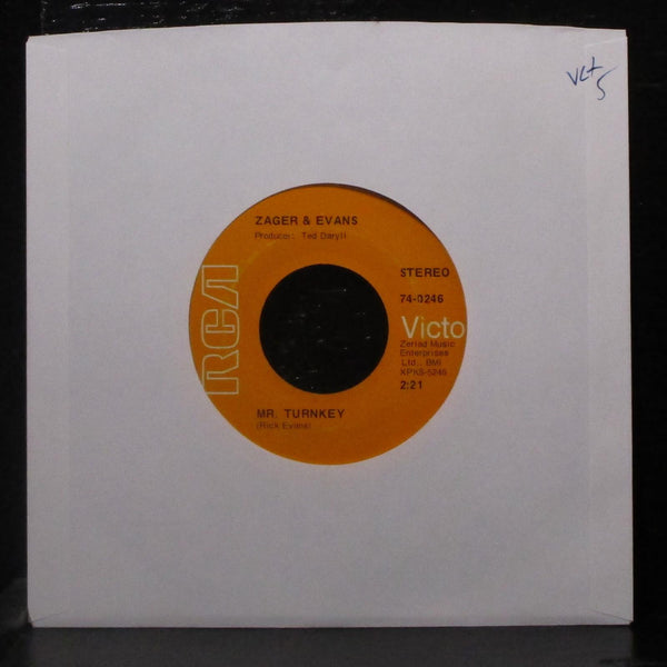 Zager & Evans - Mr. Turnkey / Cary Lynn Javes 7" VG+ Vinyl 45 RCA Victor 74-0246 - Shuga Records