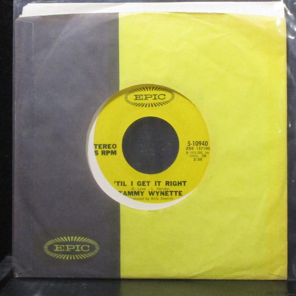 Tammy Wynette - 'Til I Get It Right / The Bridge Of Love 7" Mint- Vinyl 45 Epic - Shuga Records