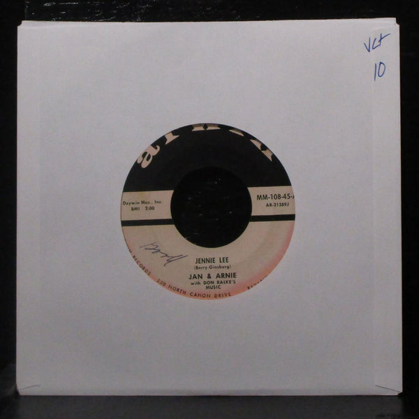 Jan & Arnie - Jennie Lee / Gotta Getta Date 7" VG+ Vinyl 45 Arwin MM-108-45 USA - Shuga Records