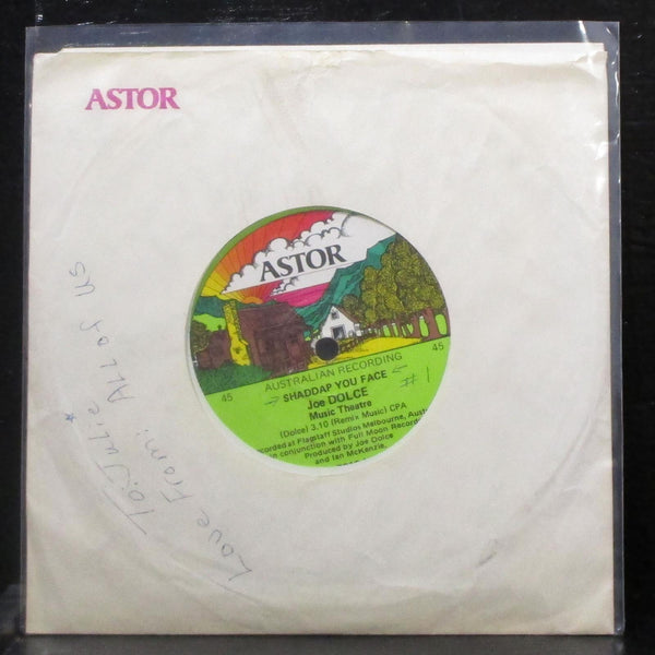 Joe Dolce - Shaddap You Face / Ain't In No Hurry 7" VG+ Vinyl 45 Astor Australia - Shuga Records