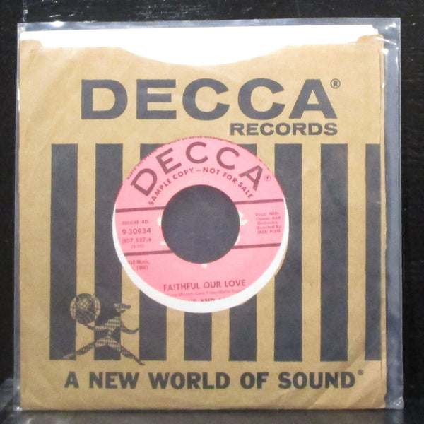Jamie & Jane - Faithful Our Love / Classical Rock & Roll 7" VG+ Promo Vinyl 45 - Shuga Records