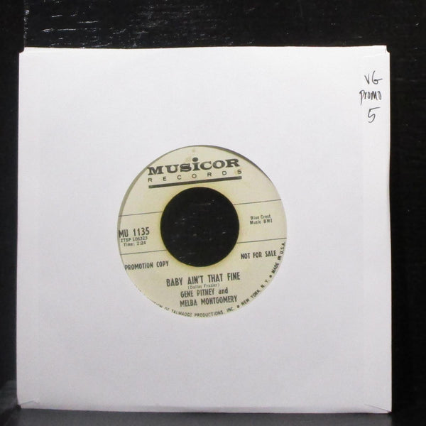 Gene Pitney & Melba Montgomery - Baby Ain't That Fire 7" VG Promo 45 Musicor - Shuga Records