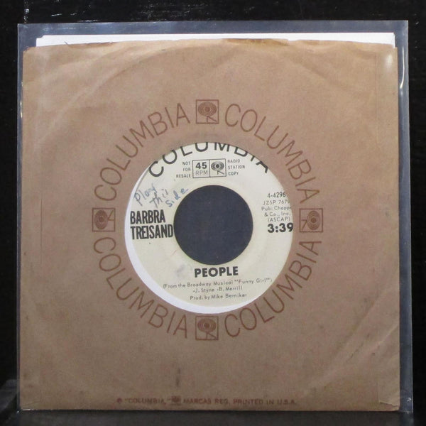 Barbra Streisand - People 7" VG+ Promo Purple Vinyl 45 Columbia 4-42965 USA 1964 - Shuga Records
