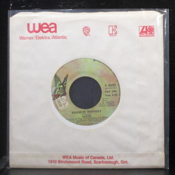 Queen - Bohemian Rhapsody / I'm In Love With My Car 7" Mint- 45 Elektra Cananda - Shuga Records