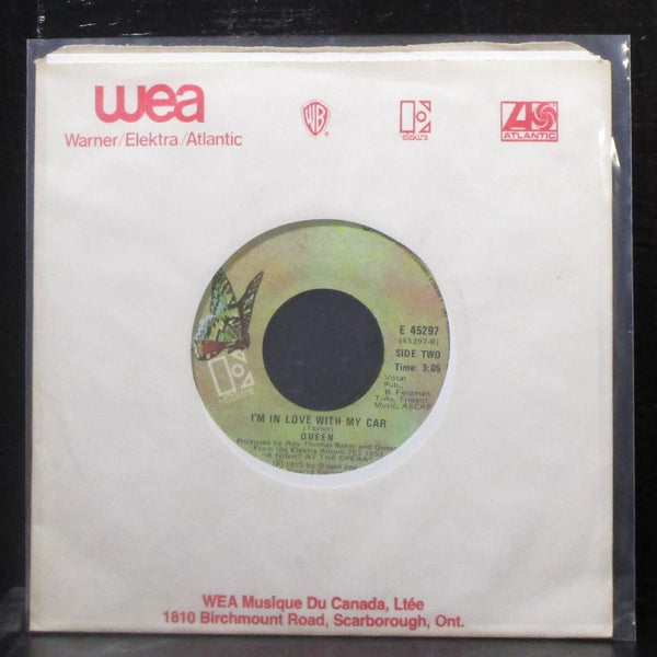 Queen - Bohemian Rhapsody / I'm In Love With My Car 7" Mint- 45 Elektra Cananda - Shuga Records