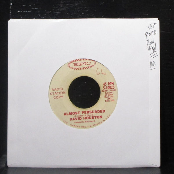 David Houston - Almost Persuaded 7" VG+ Promo Red Vinyl 45 Epic 5-10025 - Shuga Records
