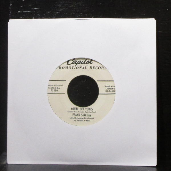 Frank Sinatra - Flowers Mean Forgiveness / You'll Get Yours 7" VG+ Promo 45 1956 - Shuga Records