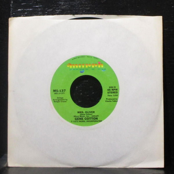 Gene Cotton - Sunshine Roses / Mrs. Oliver 7" Mint- Vinyl 45 Myrrh MS-137 USA - Shuga Records