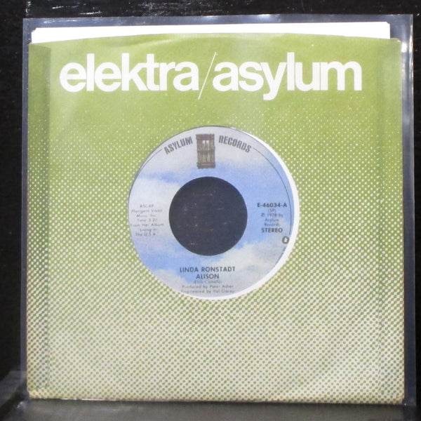 Linda Ronstadt - Alison / Mohammed's Radio 7" Mint- Vinyl 45 Asylum E-46034 USA - Shuga Records