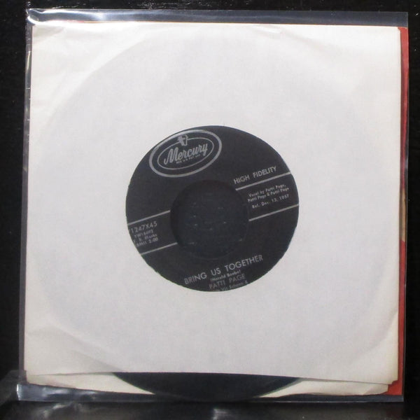 Patti Page - Bring Us Together / Belonging To Someone 7" VG+ Vinyl 45 Mercury - Shuga Records